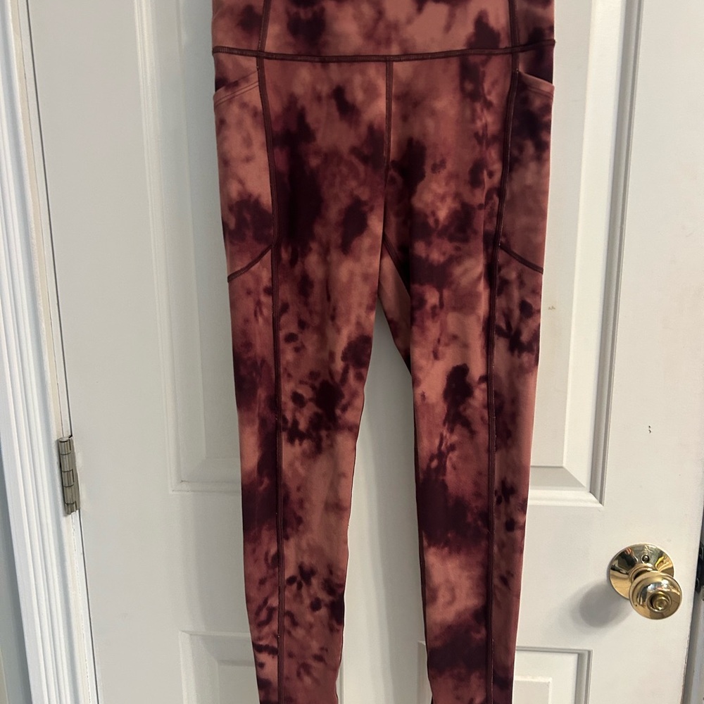 Victoria's Secret Burgundy Tie-Dye Leggings